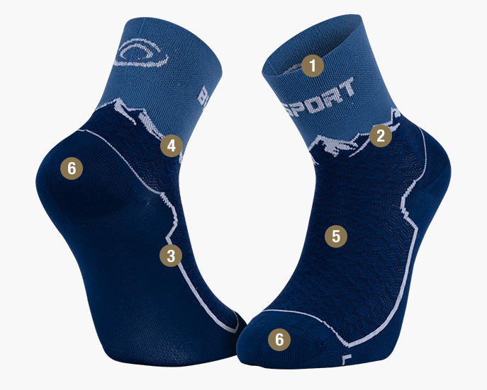 TREK DOUBLE GR blue Sock